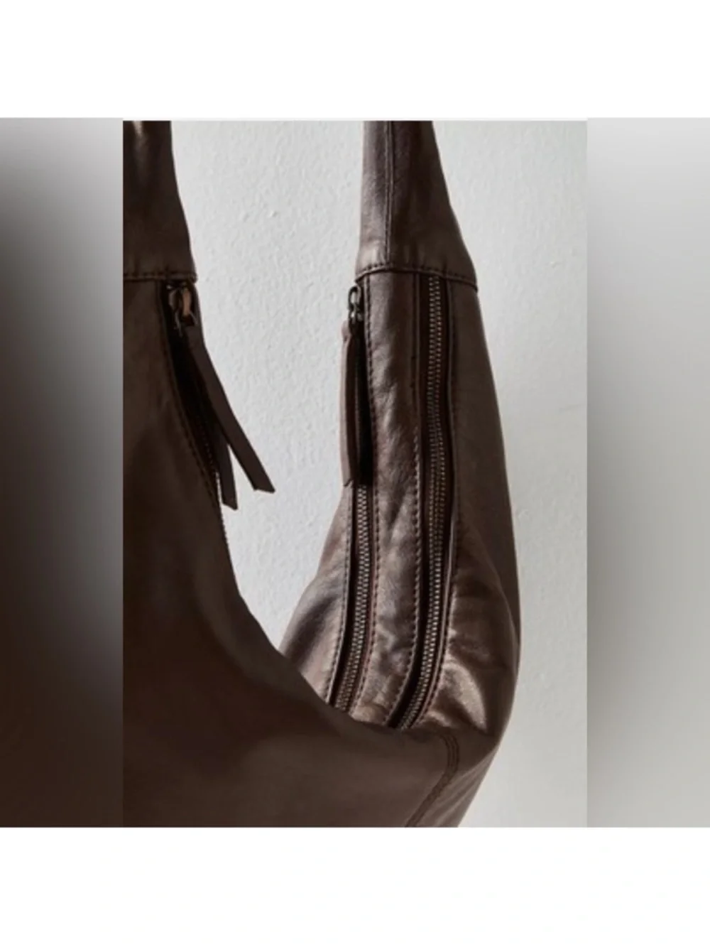 Free People Idle Hands Sling bag,Leather Crossbody Espresso Brown Adjustable New - Picture 4 of 15